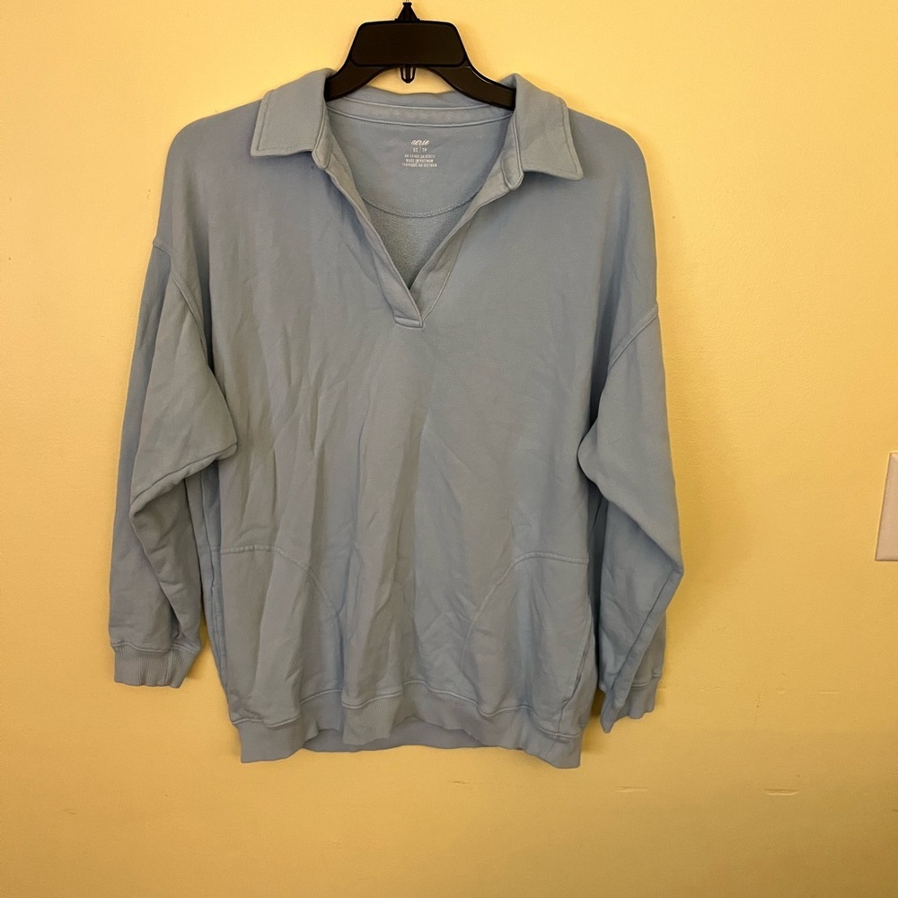 Aerie Mens Light Blue Pullover Sweatshirt XS